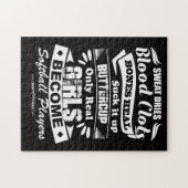 女の子だ実在けがソフトボール選手Tシャツに ジグソーパズル (横)