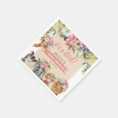 女の子だ!かわいいサファリ動物の赤ちゃんシャワー スタンダードカクテルナプキン (角)