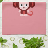 女の子だ!かわいいサル キッチンタオル (折り畳み)