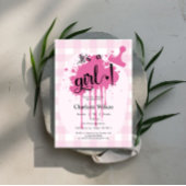 女の子だ！かわいいパステルピンクジンジャムベビーシャワー 招待状