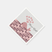 女の子だ！かわいいピンクのクジラ スタンダードカクテルナプキン (角)