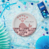 女の子だ!かわいいピンクのクジラ ペーパープレート (パーティー)