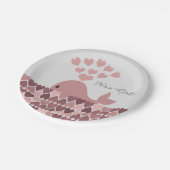 女の子だ!かわいいピンクのクジラ ペーパープレート (アングル)