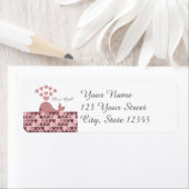 女の子だ！かわいいピンクのクジラ ラベル (インサイチュ)