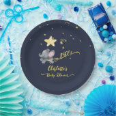 女の子だ！かわいい象とバルーン赤ちゃんシャワー ペーパープレート (パーティー)