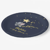 女の子だ！かわいい象とバルーン赤ちゃんシャワー ペーパープレート (アングル)