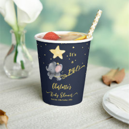 女の子だ！かわいい象とバルーン赤ちゃんシャワー 紙コップ