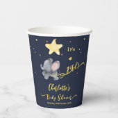 女の子だ！かわいい象とバルーン赤ちゃんシャワー 紙コップ (裏面)
