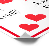 女の子だ！ – かわいい赤いハートカスタムの赤ちゃんシャワー ポスター (角)