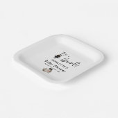 女の子だ！かわいい黒猫と本の赤ちゃんシャワー ペーパープレート (傾斜あり)