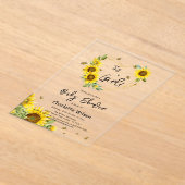 女の子だ!ひまわりフレーム赤ちゃんシャワー アクリル招待状 (レイダウン)