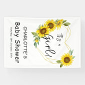 女の子だ!ひまわりフレーム赤ちゃんシャワー 横断幕 (横)