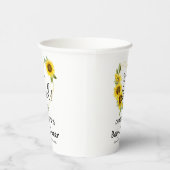 女の子だ！ひまわりフレーム赤ちゃんシャワー 紙コップ (右)