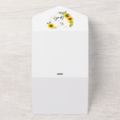 女の子だ!ひまわり&蝶ベビーシャワー オールインワン招待状 (外側)