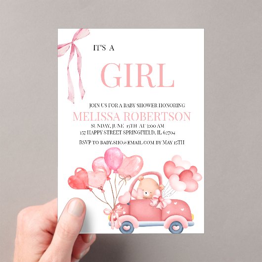 女の子だ! アクリル招待状 (インサイチュ (ポータブル))