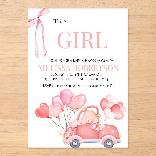 女の子だ！ アクリル招待状 (正面)