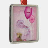 女の子だ！（カスタマイズ可能） メタルオーナメント (右)