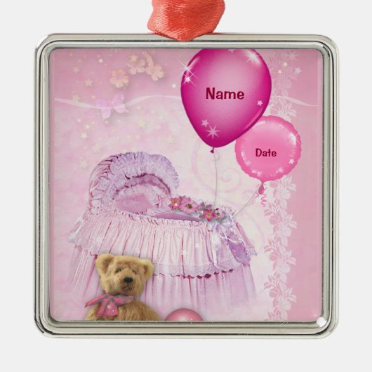 女の子だ！（カスタマイズ可能） メタルオーナメント (正面)