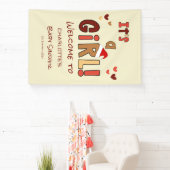 女の子だ!クリスマスサンタハット赤ちゃんシャワー 横断幕 (インサイチュ)