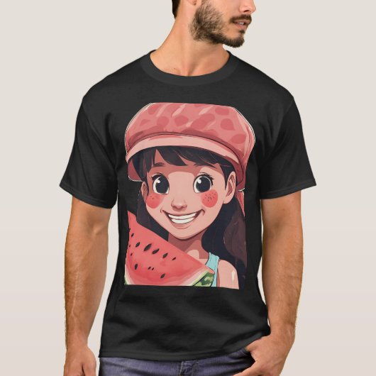女の子だ!コスモスフラワープリント Tシャツ (正面)