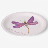 女の子だ!スイートパープルトンボ ペーパープレート (アングル)