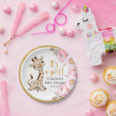 女の子だ！スウィートキリン赤ちゃんシャワー紙プレート ペーパープレート (パーティー)