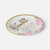 女の子だ！スウィートキリン赤ちゃんシャワー紙プレート ペーパープレート (アングル)