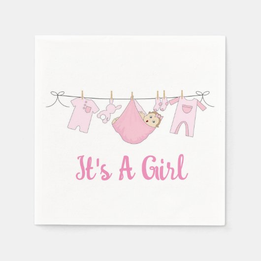 女の子だ スタンダードカクテルナプキン (正面)