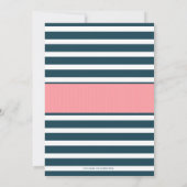 女の子だ!ネイビ航海のー&ピンク赤ちゃんシャワー 招待状 (裏面)