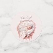 女の子だ！バシネットの赤ちゃん コンフェッティ (スモール正面)