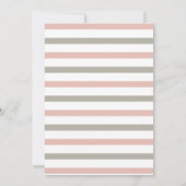 女の子だ!ピンクとグレーの象の赤ちゃんシャワー 招待状 (裏面)