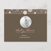 女の子だ! – ピンクのベビーガールカスタムの葉書 案内ポストカード (裏面)