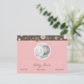 女の子だ! – ピンクのベビーガールカスタムの葉書 案内ポストカード (スタンド正面)