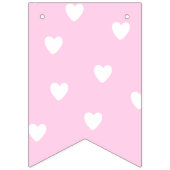 女の子だ！ |ピンクストライプのハート誕生日 バンティングフラッグ (第2の旗)