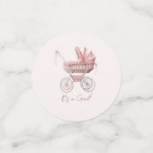 女の子だ！ピンクベビーキャリッジシャワー コンフェッティ (スモール正面)