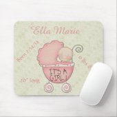 女の子だ！ピンクベビーキャリッジマウスパッド マウスパッド (マウス)