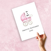 女の子だ!ピンクベビー妊娠の発表 案内状