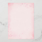 女の子だ!フローラパピーウォーター色ベビーシャワー 箔招待状 (裏面)