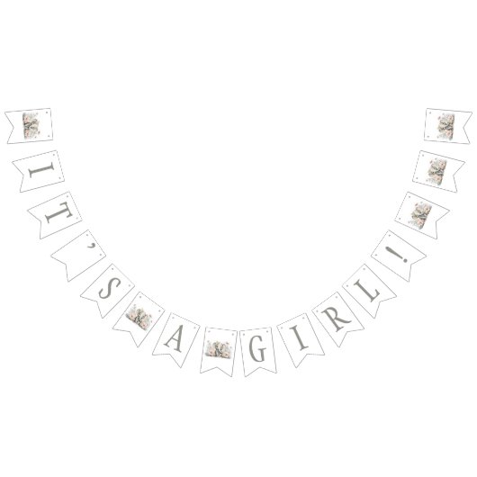 女の子だ！フローラ象の赤ちゃんシャワー バンティングフラッグ (全)