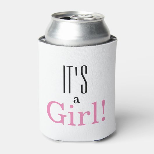 女の子だ！ベビーシャワーパーティーの好意クーラーボックス 缶クーラー (缶正面)