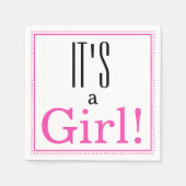 女の子だ！ベビーシャワーパーティー紙ナプキンス スタンダードカクテルナプキン (正面)