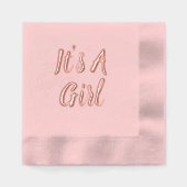 女の子だ！ベビーシャワー箔押しナプキン 箔ナプキン (正面)
