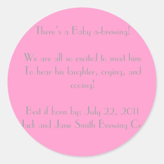 女の子だ!ベビーシャワー茶パーティー ラウンドシール (正面)