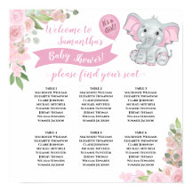 女の子だ！ベビーシャワー6テーブル座席表