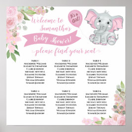 女の子だ！ベビーシャワー6テーブル座席表 ポスター