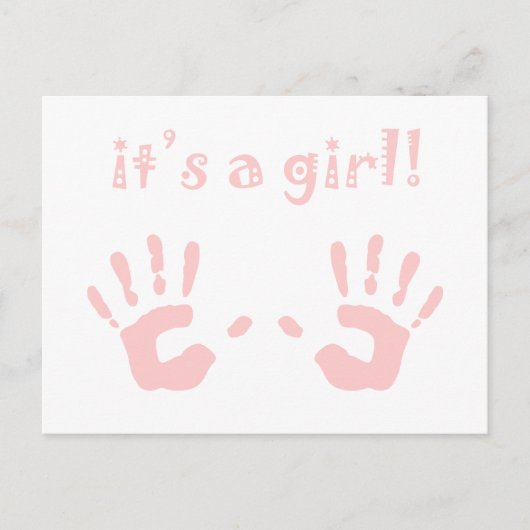 女の子だ:ベビー版印刷の告知 案内ポストカード (正面)