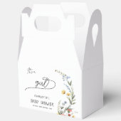 女の子だ！ワイルドフラワーカラフルの赤ちゃんシャワー フェイバーボックス (見開き)