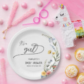 女の子だ!ワイルドフラワーカラフルの赤ちゃんシャワー ペーパープレート (パーティー)