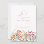 女の子だ!ワイルドフラワーモダン、ベビーシャワー 招待状 (正面)