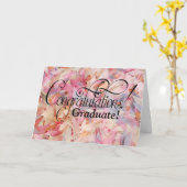 女の子だ！卒業カード カード (黄色い花)